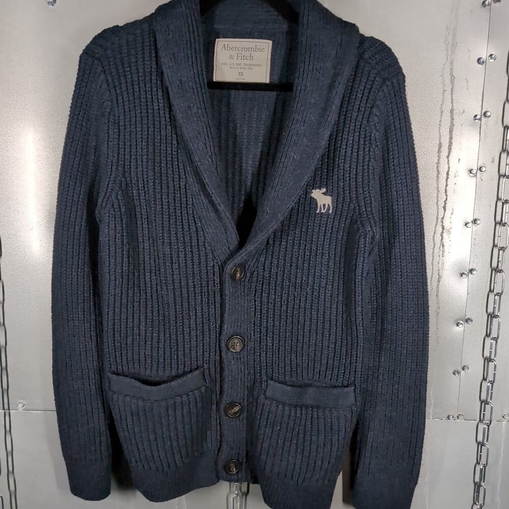 Abercrombie Fitch Academia Vintage Knit Shawl Collar Sweater Cardigan Women's XS